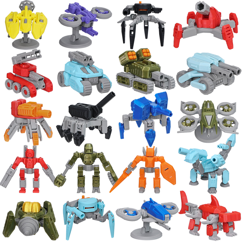 Drone 3D Modeling - ของเล่นชุดรถถังโดรนหุ่นยนต์สงครามขนาดเล็กพิมพ์ 3 มิติ ข้อต่อขยับได้ ประกอบเป็นโมเดลตัวละคร สำหรับเด็ก