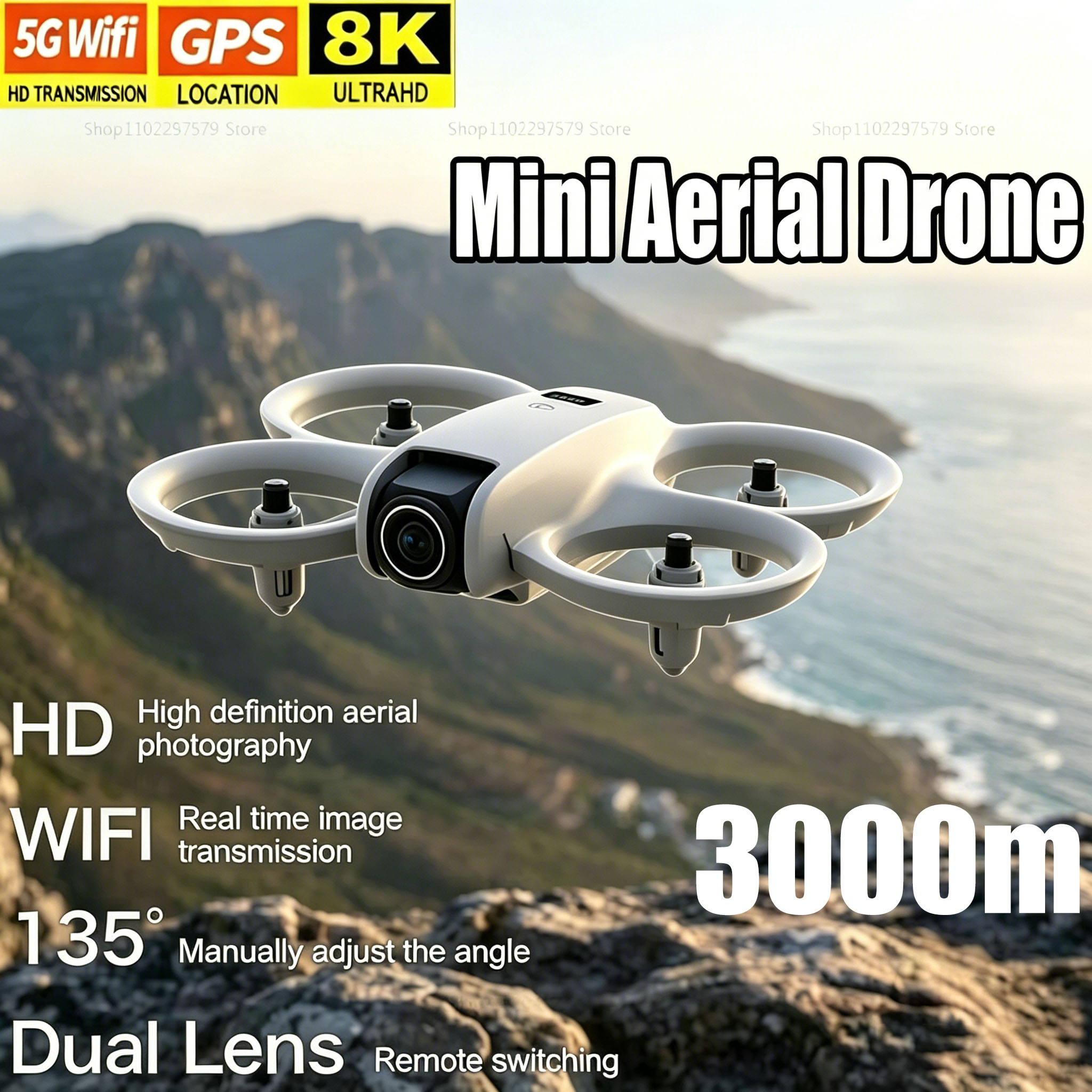 Drone Video Production - มินิโดรนพร้อมกล้อง 8K HD FPV โดรนแบบพับได้ มอเตอร์ไร้แปรงถ่าน