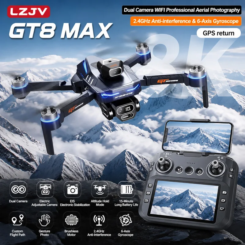 GT8 Max โดรนพับได้ 8K HD กล้อง - Drone Mapping บทวิจารณ์และราคา